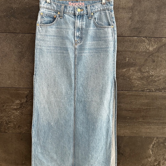 Mother Snacks Lil Fun Dip Slice Denim Maxi Skirt Nothing Else Like It Size 25 - Picture 5 of 14